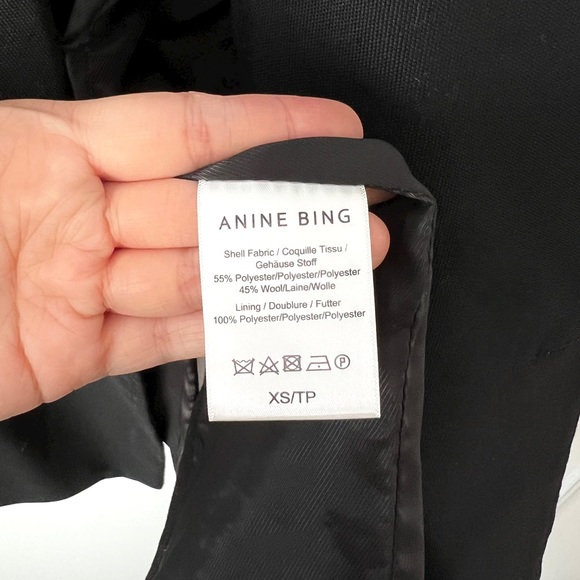 ANINE BING Oversized Double Breasted Classic Wool Kaia Blazer in Black Sz XS - Picture 5 of 9